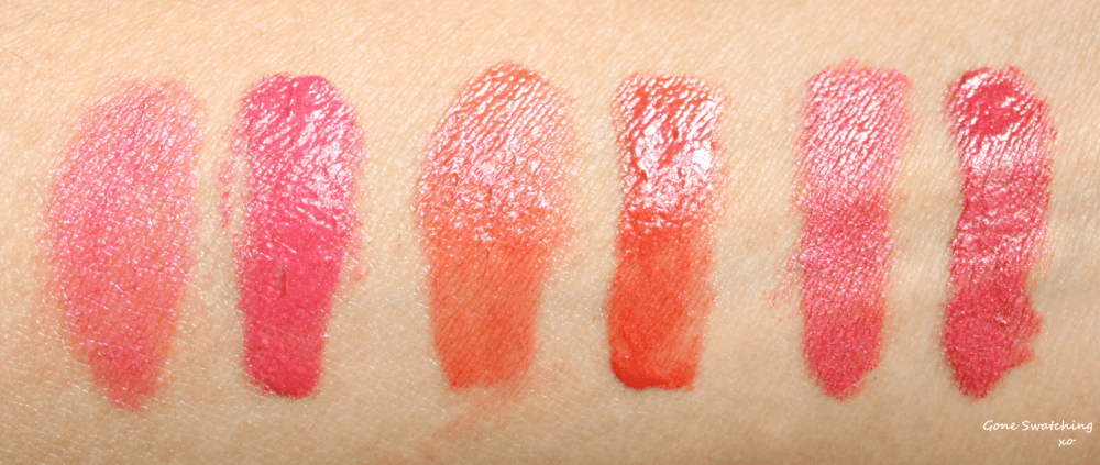 Axiology Lipstick Swatches - Attitude, Noble and Vibration. Gone Swatching xo