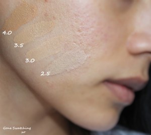 Gressa Beauty Minimalist Corrective Serum Foundation Review and Swatches - 2.5, 3.0, 3.5, 4.0. Gone Swatching xo