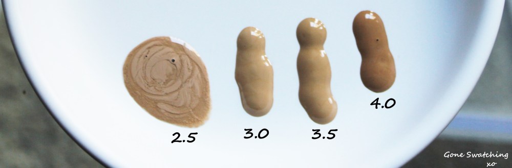 Gressa Beauty Minimalist Corrective Serum Foundation Review and Swatches - 2.5, 3.0, 3.5, 4.0. Gone Swatching xo