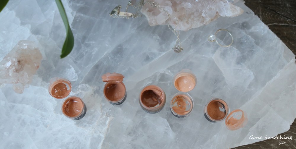 Nu Evolution Complete Coverage Foundation Review and Swatches - 101, 102, 103, 106 and 107. Gone Swatching xo