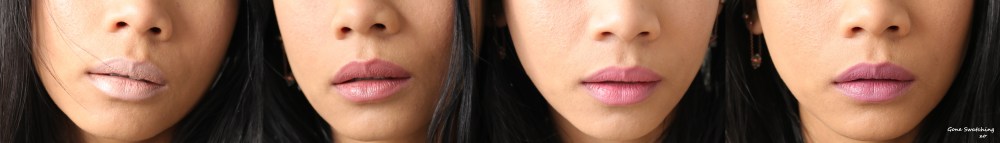 Clove+Hallow Lipstick swatches on Asian Skin. Frosting, Ballerina Slippers, Desert Rose &amp; Sugared Plum. Vegan, all natural and non-toxic lipstick review. Gone Swatching xo