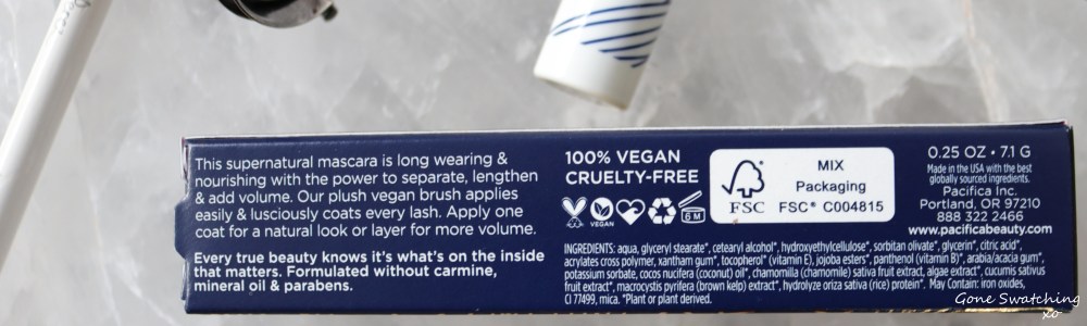 Pacifica Stellar Gaze Length &amp; Strength Mineral Mascara Ingredients. Gone Swatching xo