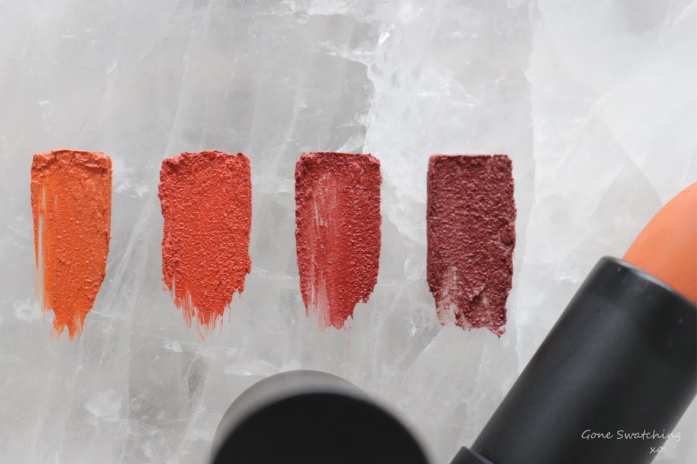 Beautifek Lipstick Review & Product Swatches. Amber, Ruby, Coral & Garnet. Gone Swatching xo