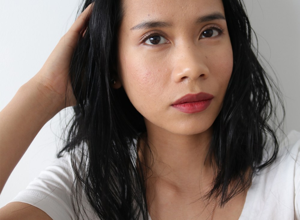 Ere Perez Carrot Colour Review in Happy. Lip and cheek swatch on asian skin. Gone Swatching xo