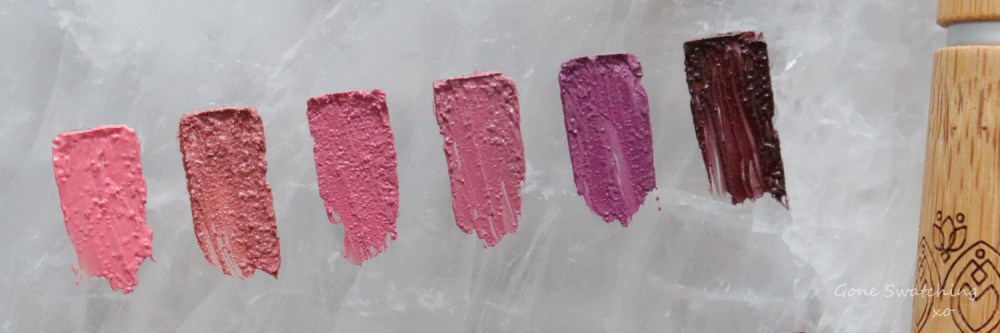 Elate Cosmetics Creme lipstick review &amp; Swatches. Bloom, Chance, Blush, Adore, Wild &amp; Demure. Gone Swatching xo