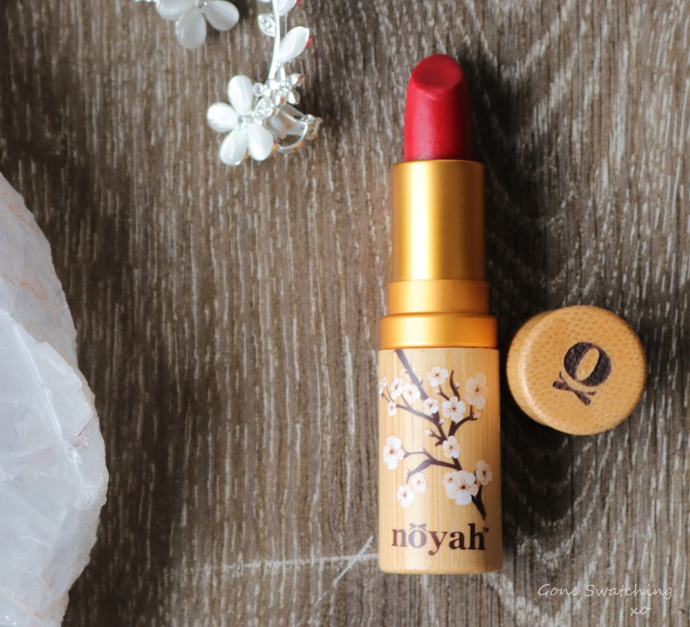 My 18 Favourite Organic &amp; Natural Lipstick Colours of 2019. Noyah Natural Lipstick in Empire Red. Gone Swatching xo