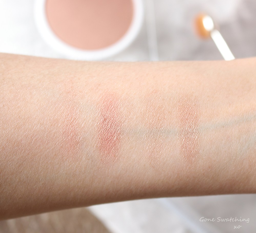 RMS Beauty Savannah Peach Collection Review. Luminizing Powder, Swift Shadow swatches on asian skin. Gone Swatching xo