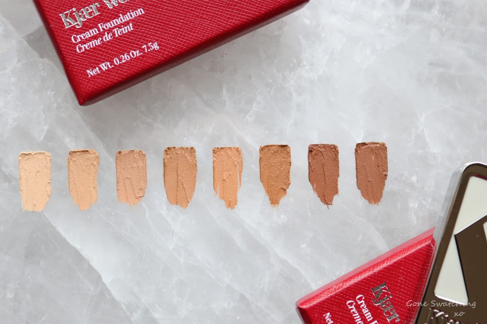 Kjaer Weis Cream Foundation Review Swatches. Silken, Subtlety, Illusion, Velvety, Transparent, Delicate, Flawless &amp; Perfection. Gone Swatching xo