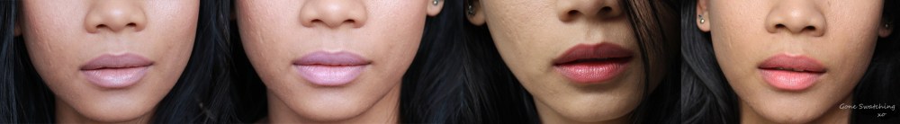 RMS Beauty Lip2Cheek Swatches. Spell, Demure, Modest, Smile. Gone Swatching xo