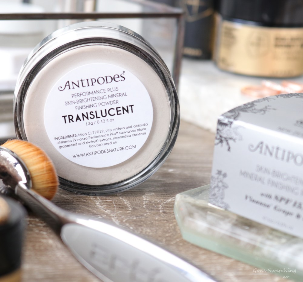 Antipodes Performance Plus Skin-Brightening Mineral Finishing Powder Review Ingredients. Gone Swatching xo