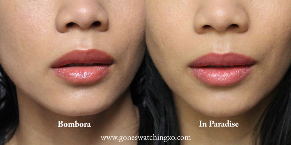 Ilia Beauty SPF Tinted Lip Conditioner Lipstick Swatches. Bombora & In Paradise. Blogger Gone Swatching xo