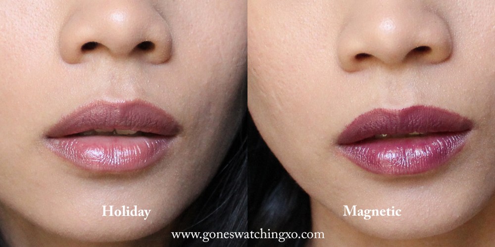 Vapour Beauty Siren Lipstick Swatches. Holiday & Magnetic. Australian Organic Beauty Blogger Gone Swatching xo