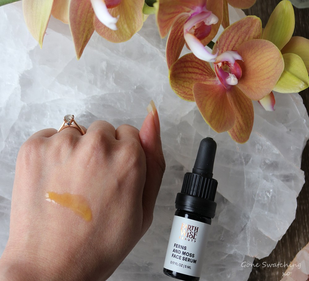 Earthwise Beauty Skincare Review. Ferns &amp; Moss Serum. Oil based serum For Dry, mature, damaged skin. Gone Swatching x
