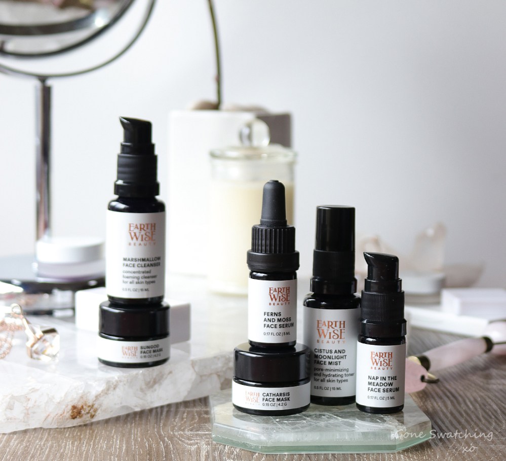 Earthwise Beauty Skincare Review. Marshmallow Cleanser, Cistus &amp; Moonlight Mist, Nap in the Meadow &amp; Ferns &amp; Moss Serums, Sungod Mask &amp; Catharsis Mask. Gone Swatching x