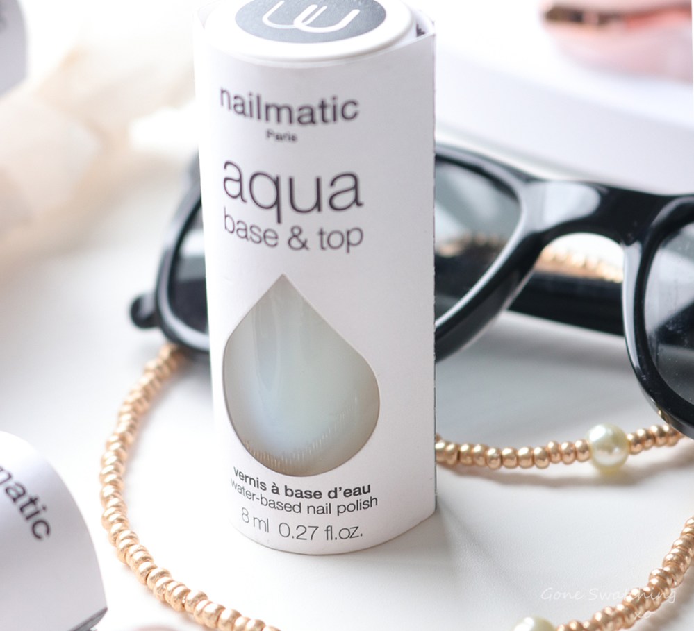 Nailmatic Aqua Nail Polish Review &amp; Swatches. Water based, odour free Nail Polish. Top &amp; Base Coat. Green Beauty Blogger Gone Swatching xo