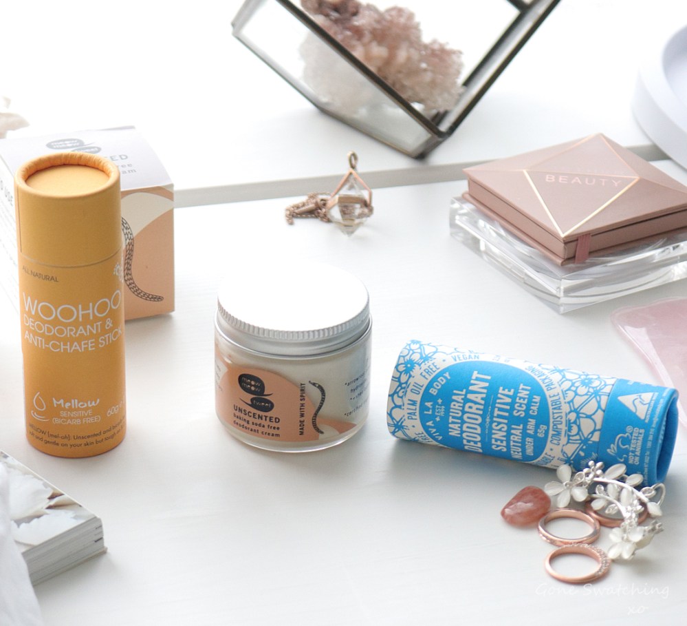 My List of Natural, Non-toxic, Fragrance Free & Unscented, Aluminim Free, Low & No Waste Deodorant. Bi-Carb Soda Free. Green Beauty Blogger Gone Swatching xo