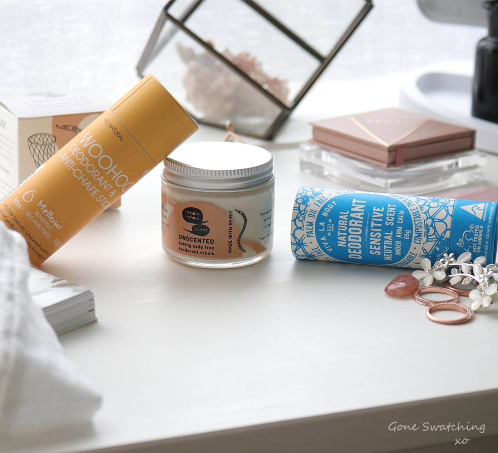 My List of Natural, Non-toxic, Fragrance Free &amp; Essential Oil Free, Bi-Carb Soda Free, Aluminim Free, Low &amp; No Waste Deodorant. Beauty Blogger Gone Swatching xo