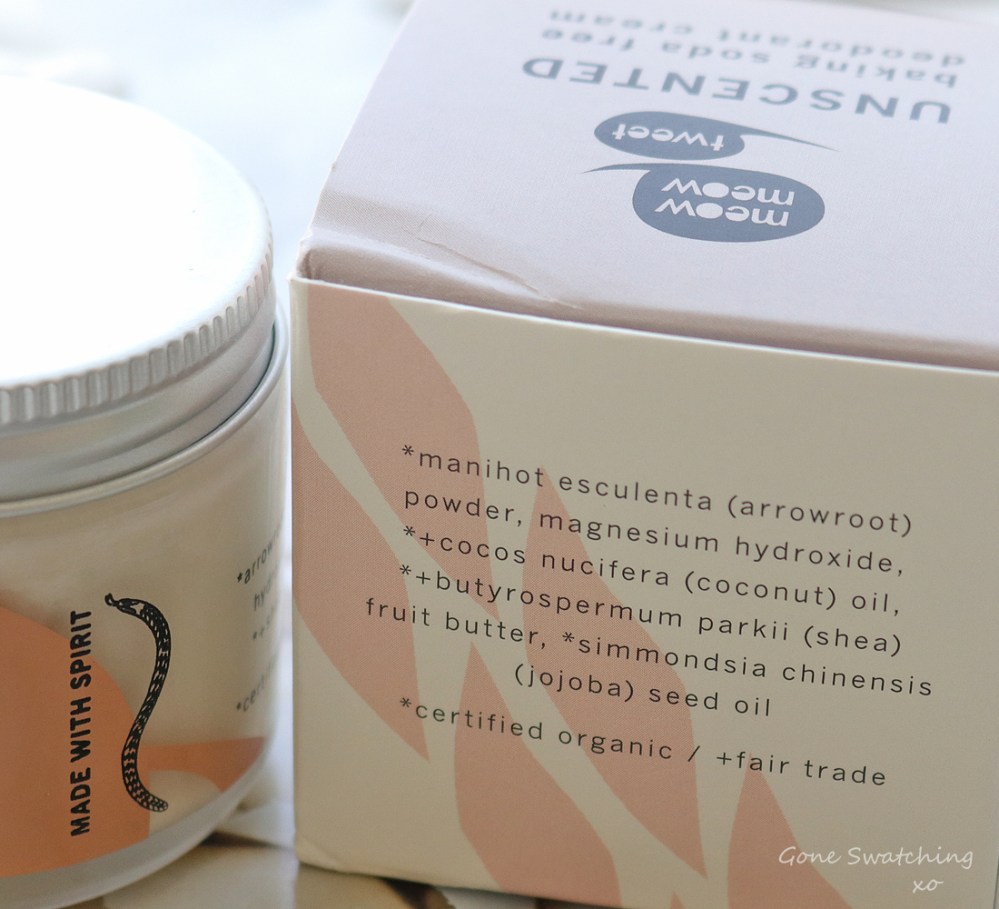Meow Meow Tweet Unscented Deodorant Cream Review. Battle of the Low, No waste Natural &amp; Fragrance Free Deodorant. Gone Swatching xo