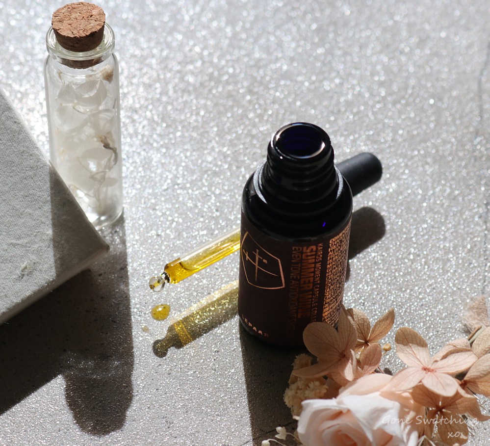 Boxwalla Beauty Subscription Box Review. October 2021 - Lepaar Kairos Moment Collection. Summer Wine texture. Green Beauty Blogger Gone Swatching xo