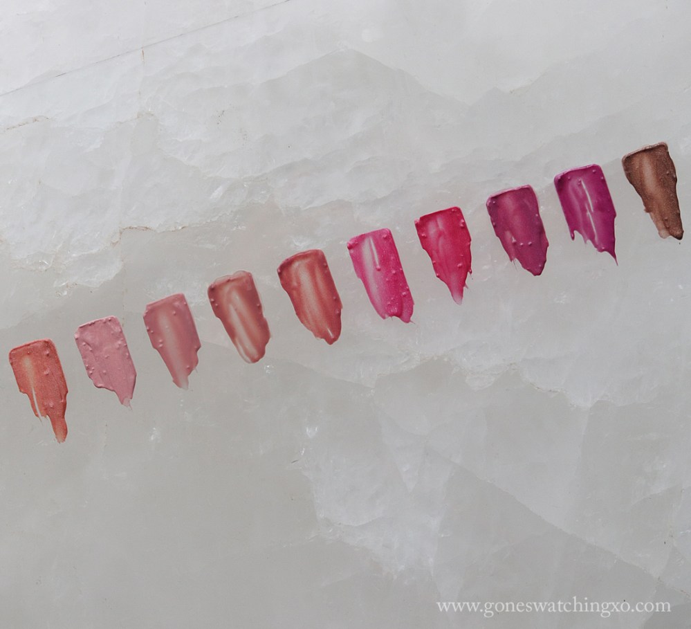 Suntegrity Sunscreen Lipgloss SPF25 Review & Swatches. Creamsicle, Candy Skies, Summer Fling, Skinny Dip, Tahiti Breeze, Tropical Punch, Pink Paradise