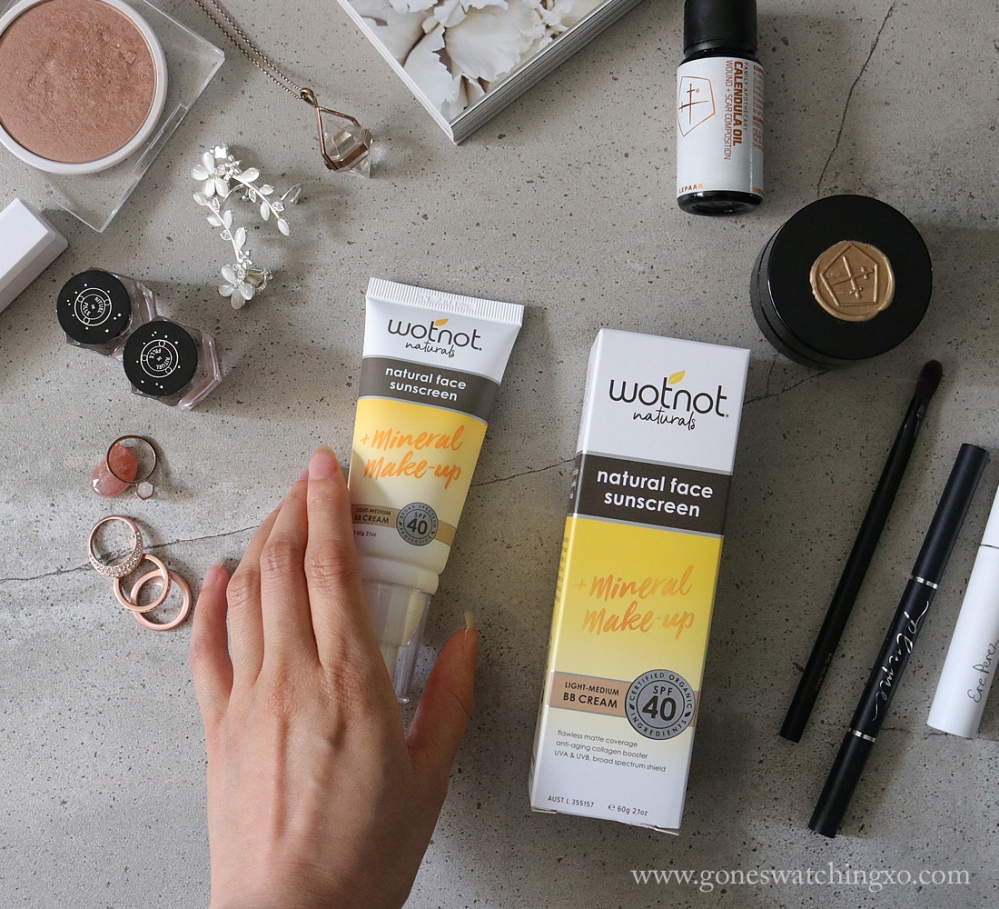 Wotnot 40 SPF Natural Face Sunscreen BB Cream &amp; Mineral Makeup Review &amp; Swatches on Med Skin tone. Light Medium. Asian Australian Beauty Blogger Gone Swatching xo