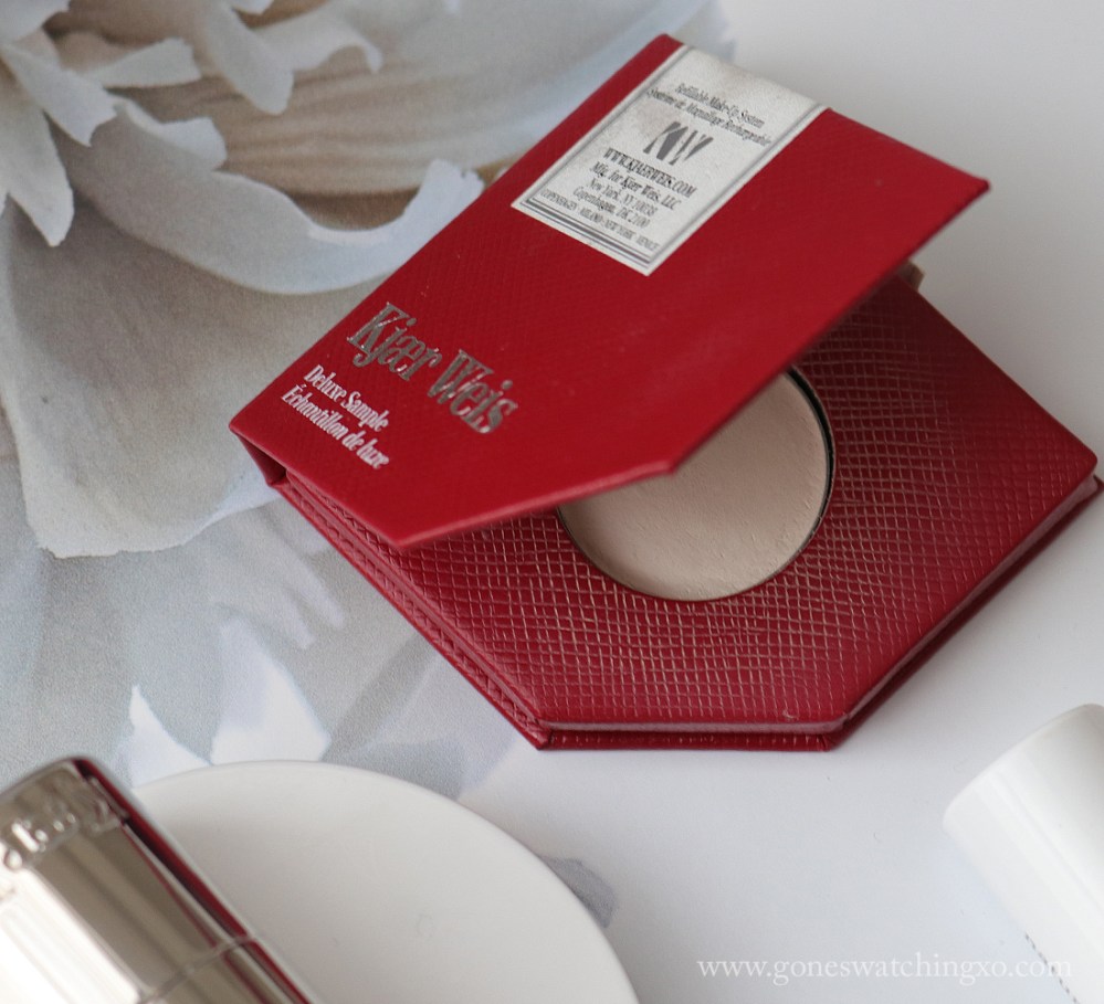 Kjaer Weis Makeup Review &amp; Swatches. Eye Pencil, Eye Shadow, Bronzer, Translucent Powder Deluxe Sample &amp; Affection Lipstick. Gone Swatching xo