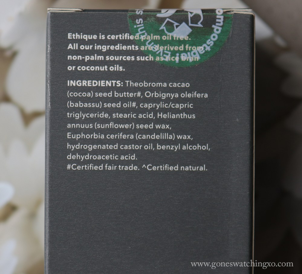 Ethique Nourishing Unscented Body Butter Block Ingredients &amp; Review. Plastic Free, No Waste Hair &amp; Skincare. Biodegradable Packaging. Gone Swatching xo