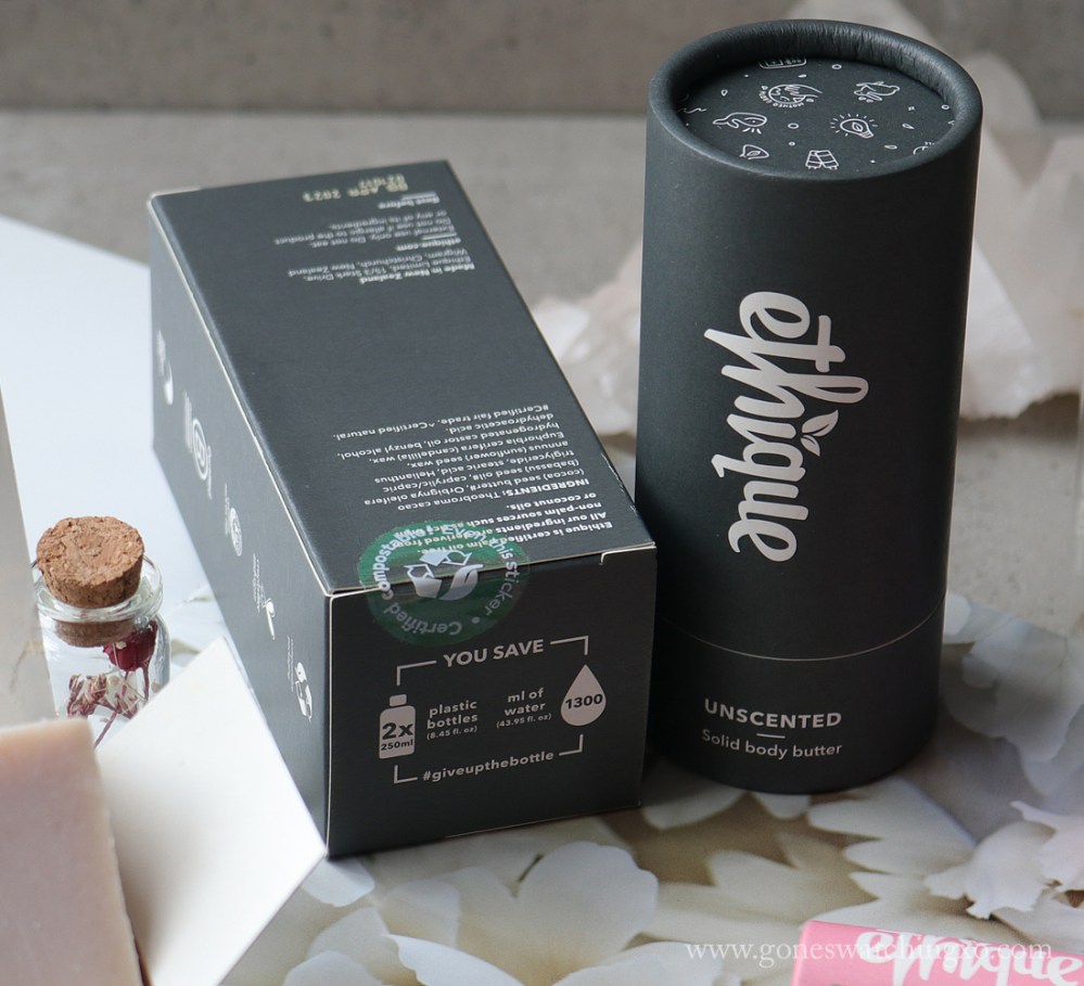 Ethique Nourishing Unscented Body Butter Block Review. Sensitive Skin. Plastic Free, No Waste Hair &amp; Skincare. Biodegradable Packaging. Gone Swatching xo